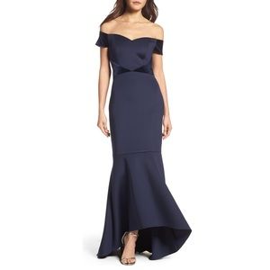 Eliza J off the shoulder high low dress